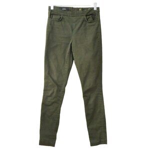 J Crew Dannie Women Olive Green Denim Skinny Jeans Low Rise Pockets Dark Wash 00
